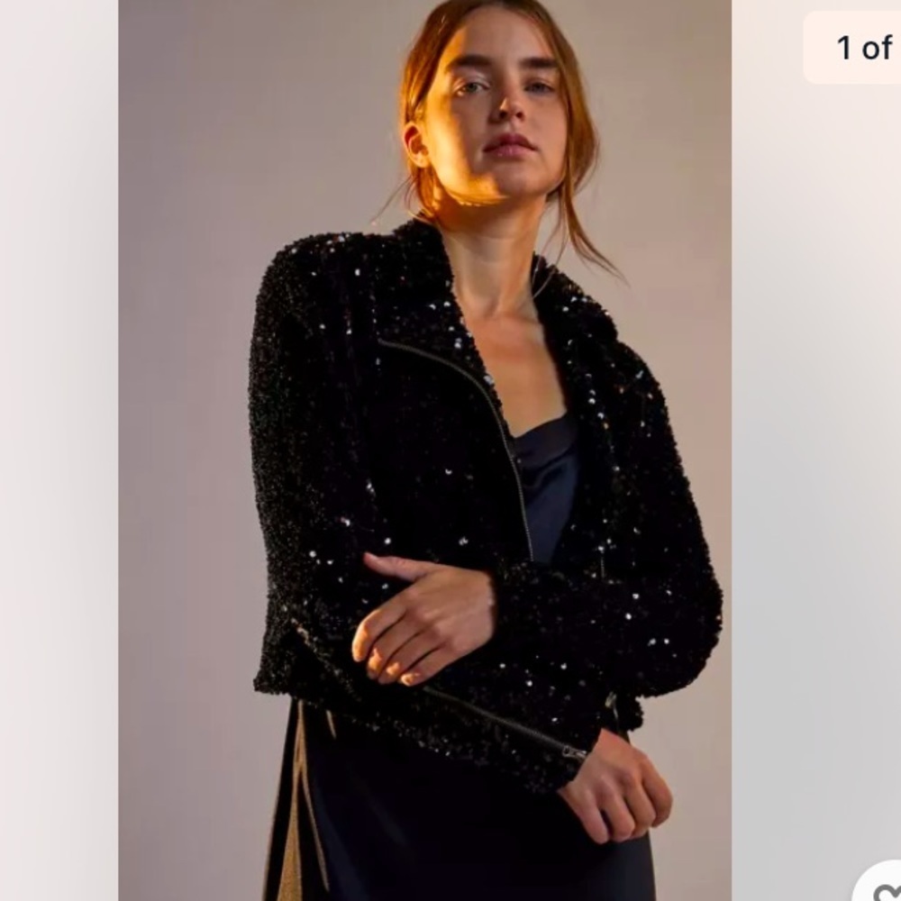 🌟SUPER RARE🌟 NWT ANTHROPOLOGIE MAEVE MALIA Moto Jacket Size M. - Picture 3 of 17